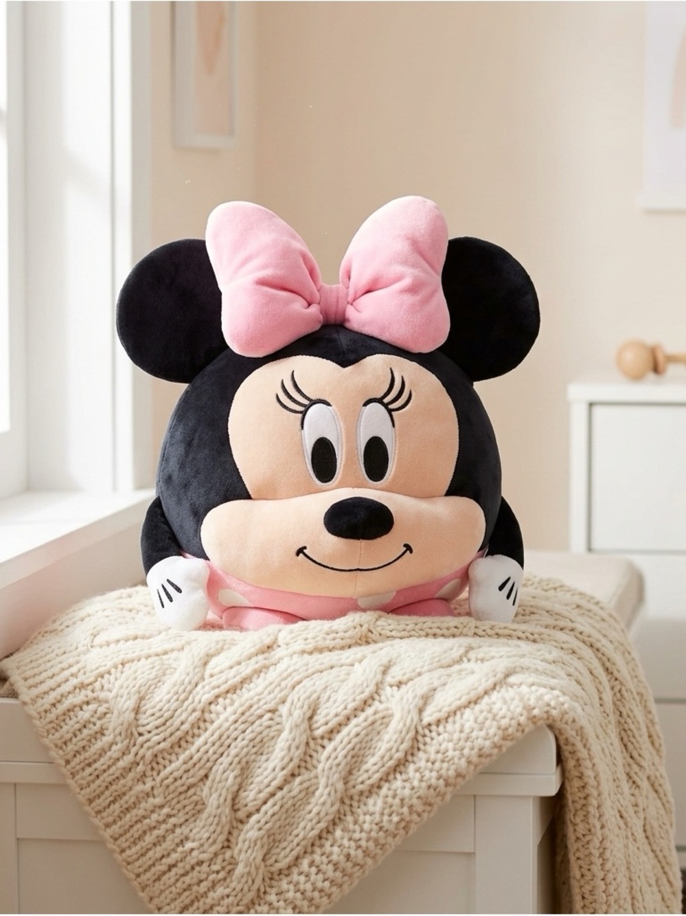 Disney Minnie Mouse Baby Cuddle Pals Plush 12” Soft Pink Toy Doll